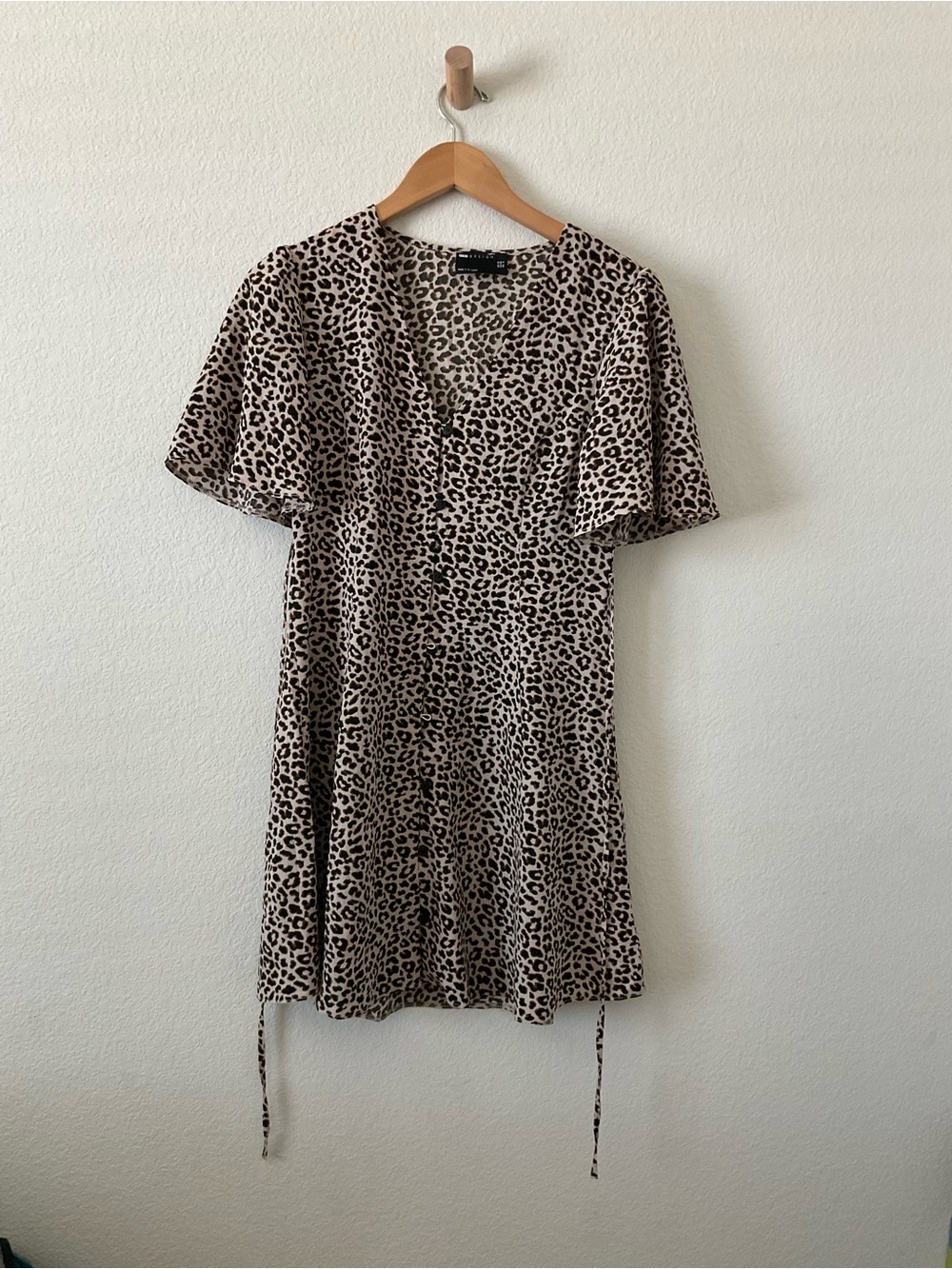 ASOS Beige and Black Leopard Print Mini Dress